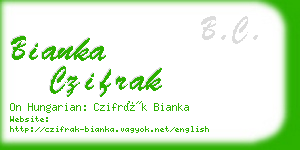 bianka czifrak business card